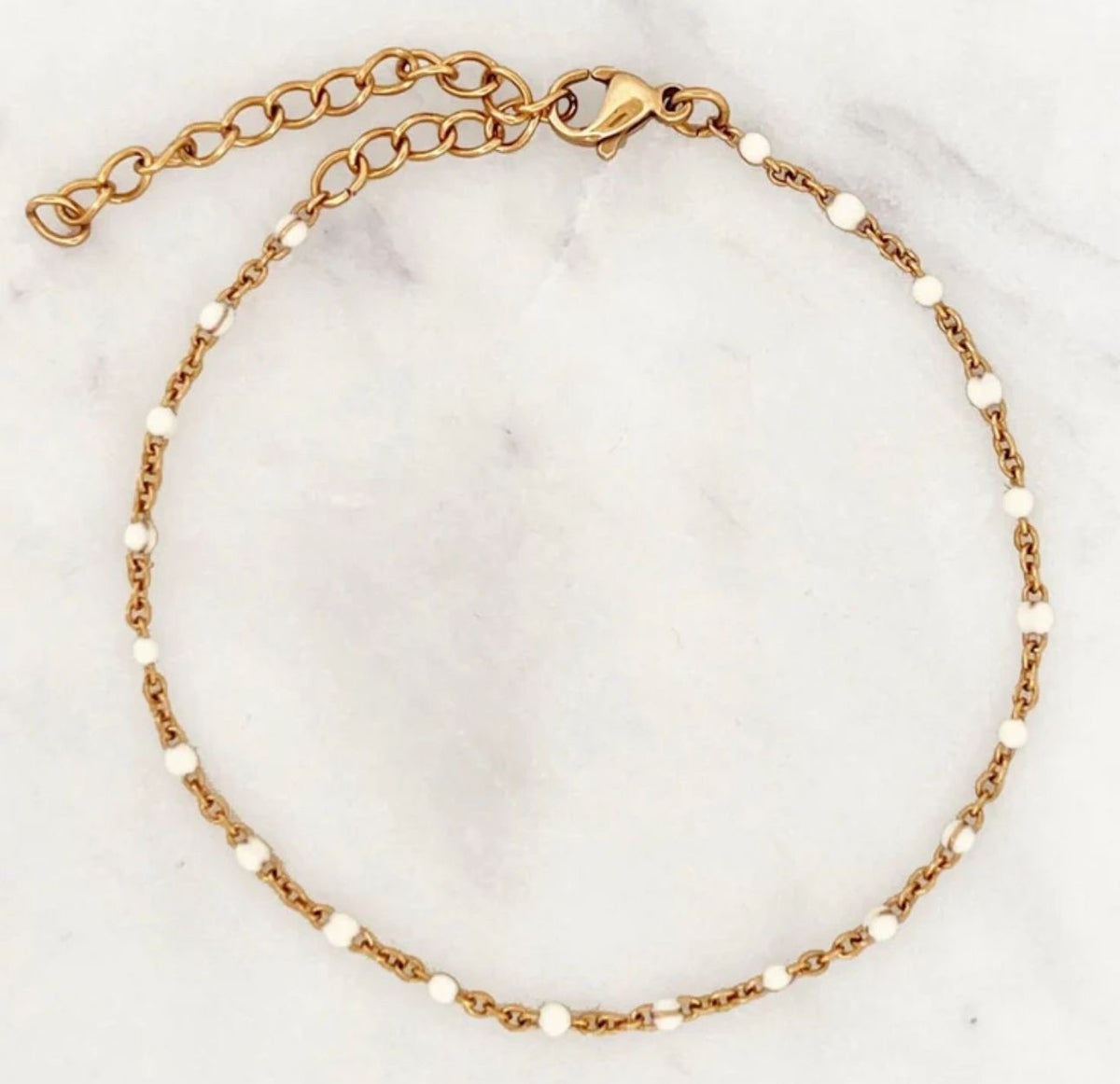Anklet ivory dots