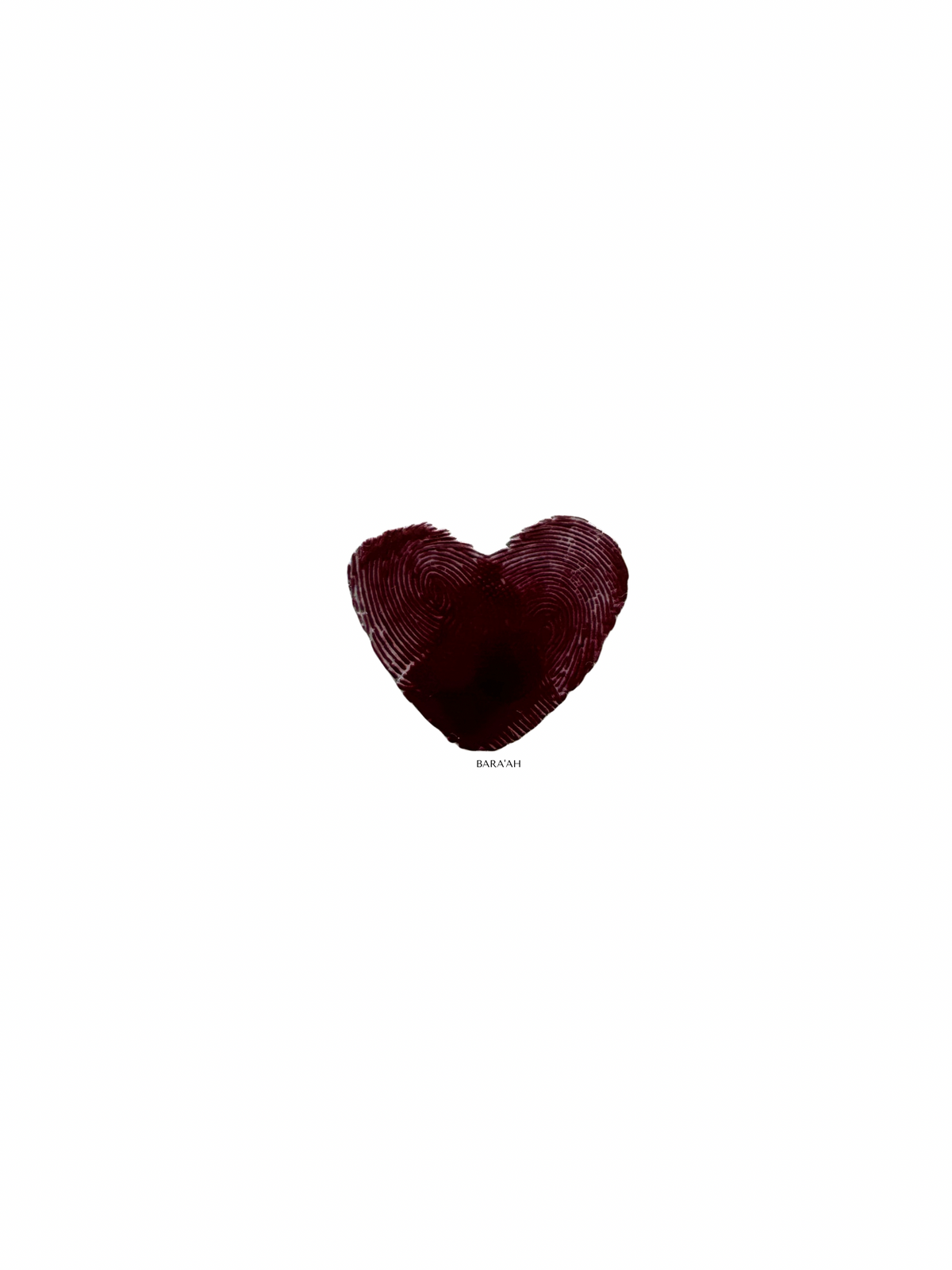 Burgundy Print Heart