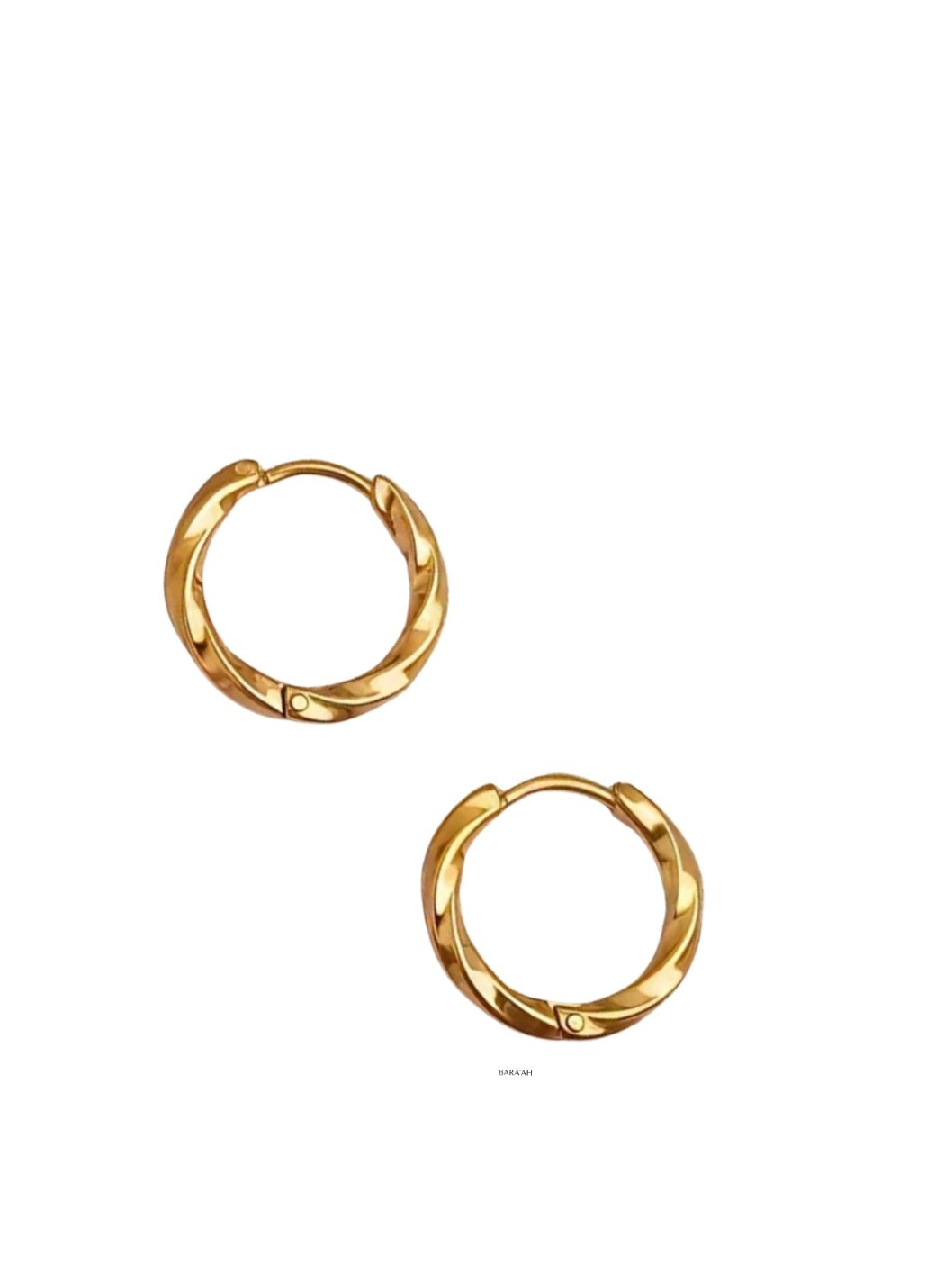 Gold twisted hoops