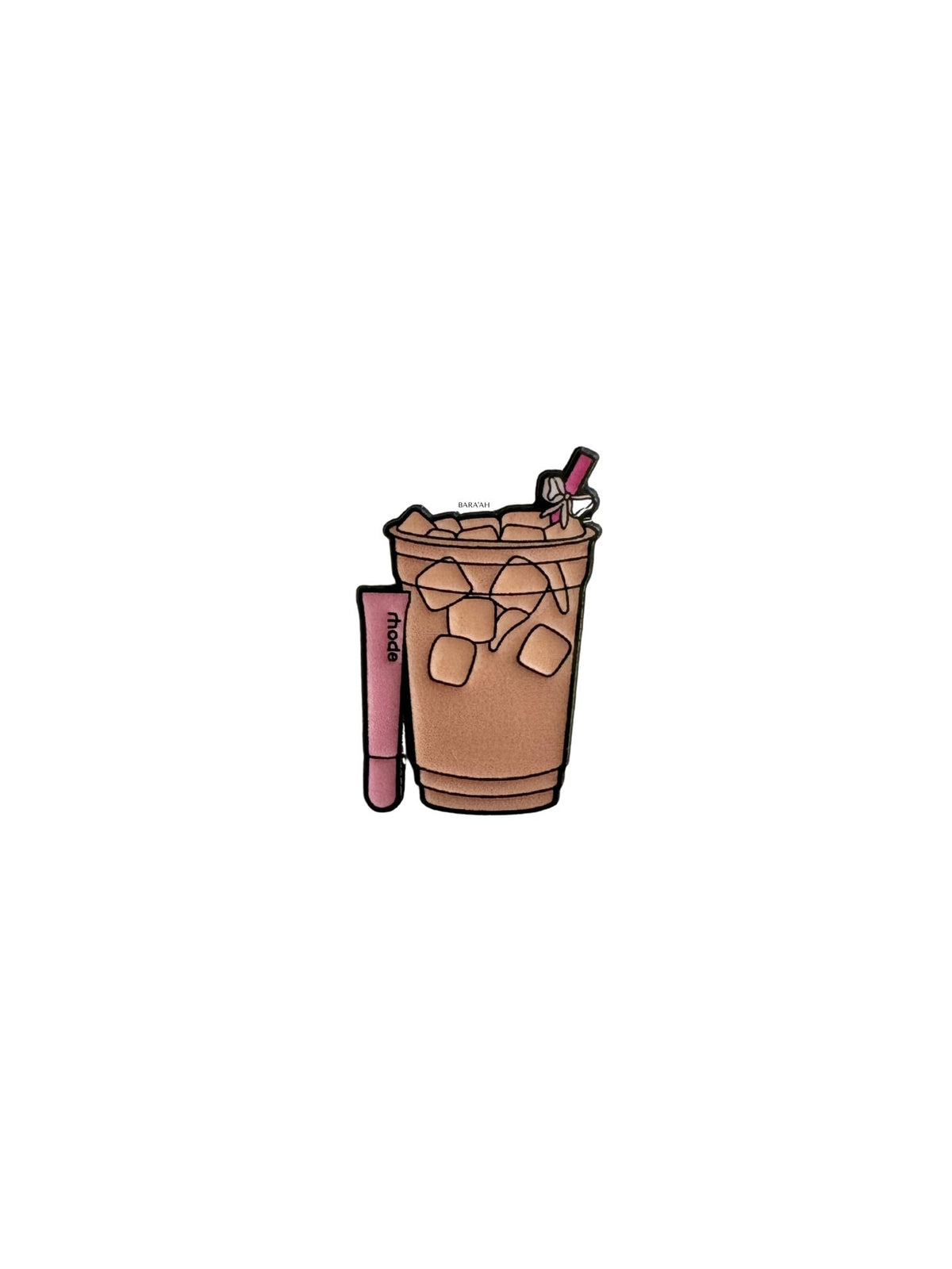 Iced coffee with gloss