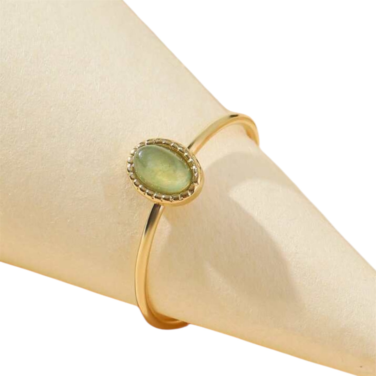 Green oval ring