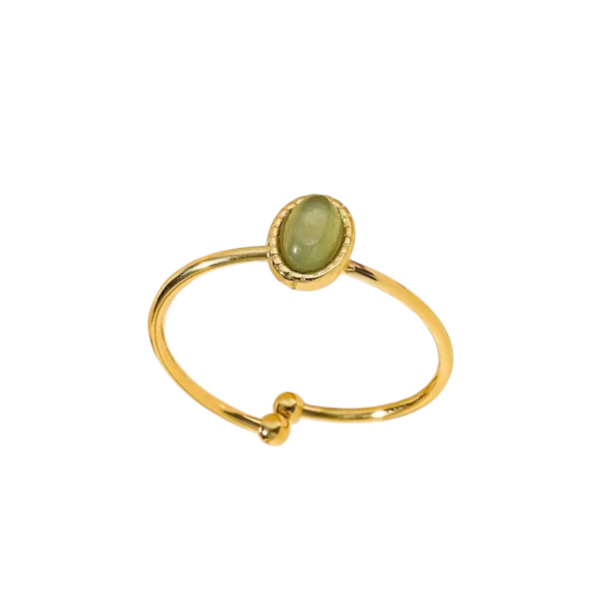Green oval ring